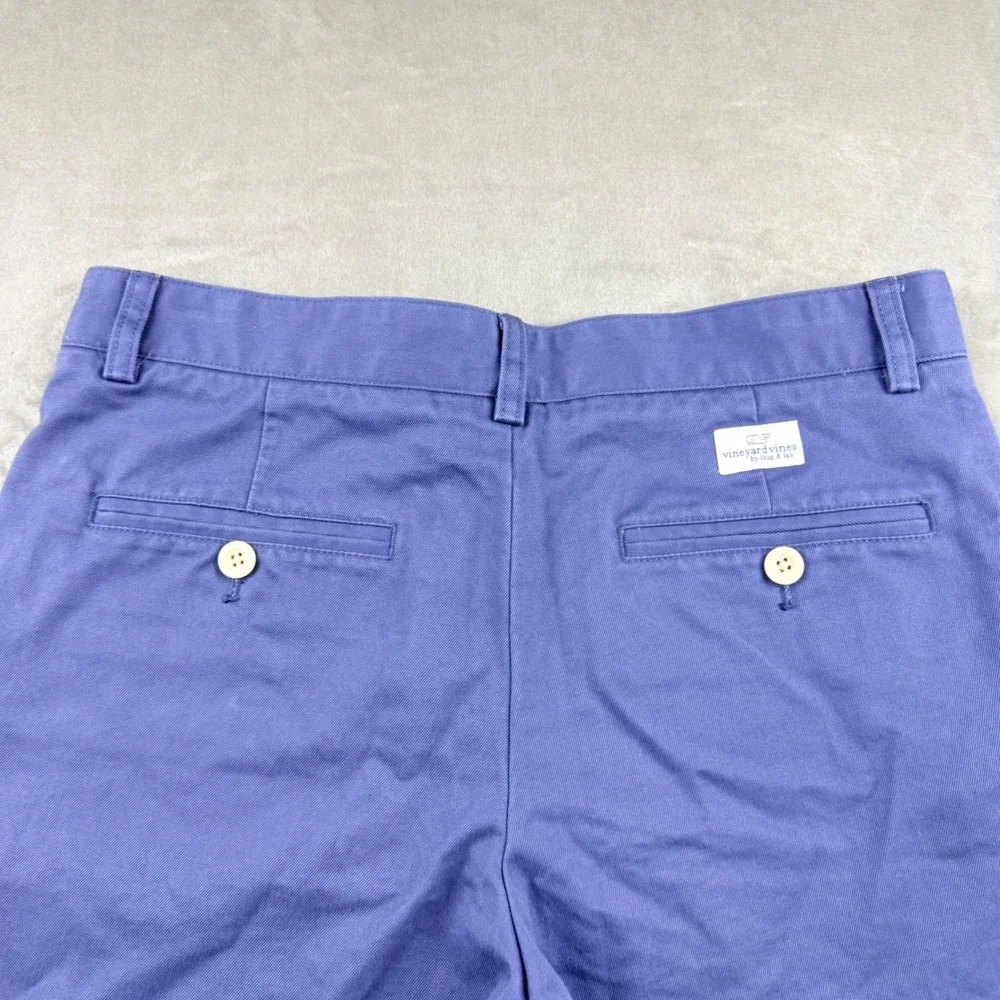 Vineyard Vines Boys Shark Embroidered Chino Shorts Size 18 Blue Cotton Preppy